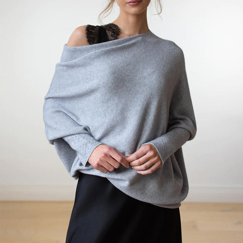 Pull drapé asymétrique