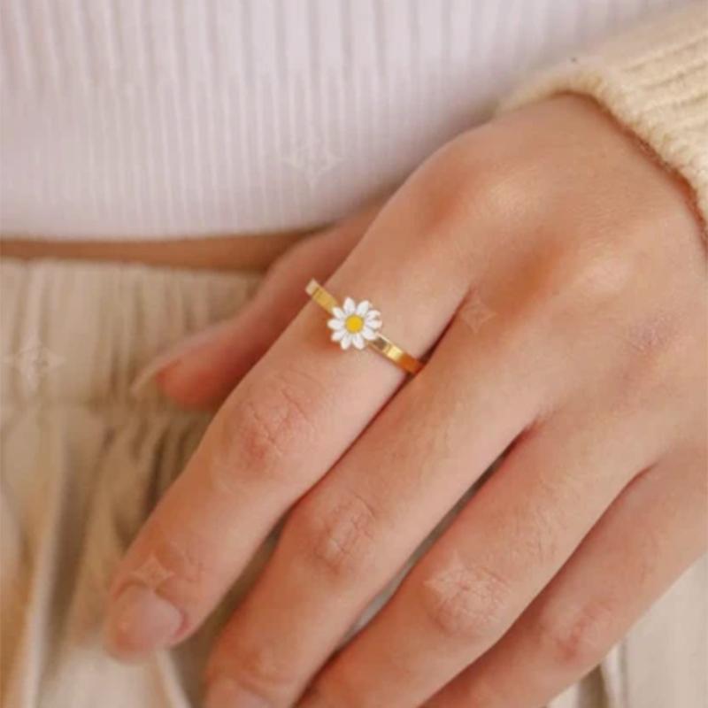 Bague Rotative Marguerite/Papillon