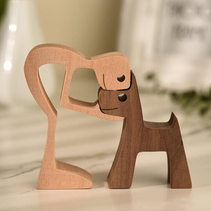 Amoureux des Animaux - Ornements de Table de Sculpture en bois