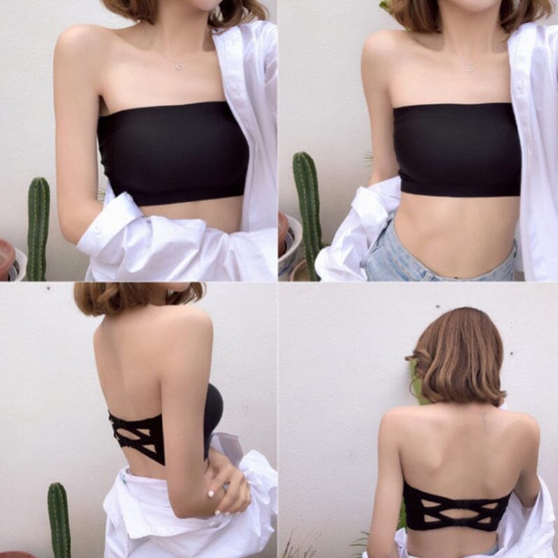 💕Soutien-gorge sans bretelles en soie glacée