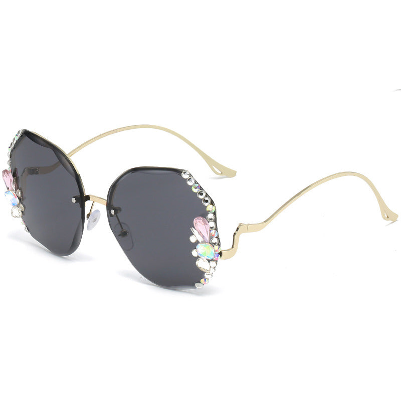 Lunettes de soleil femme diamant sans monture