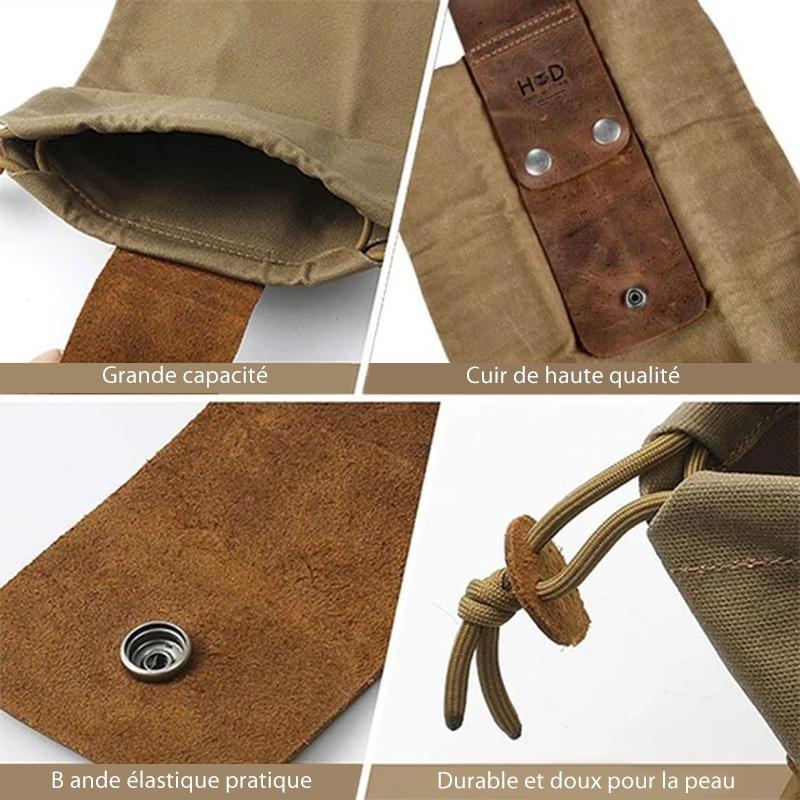 Sac de rangement de camping en cuir