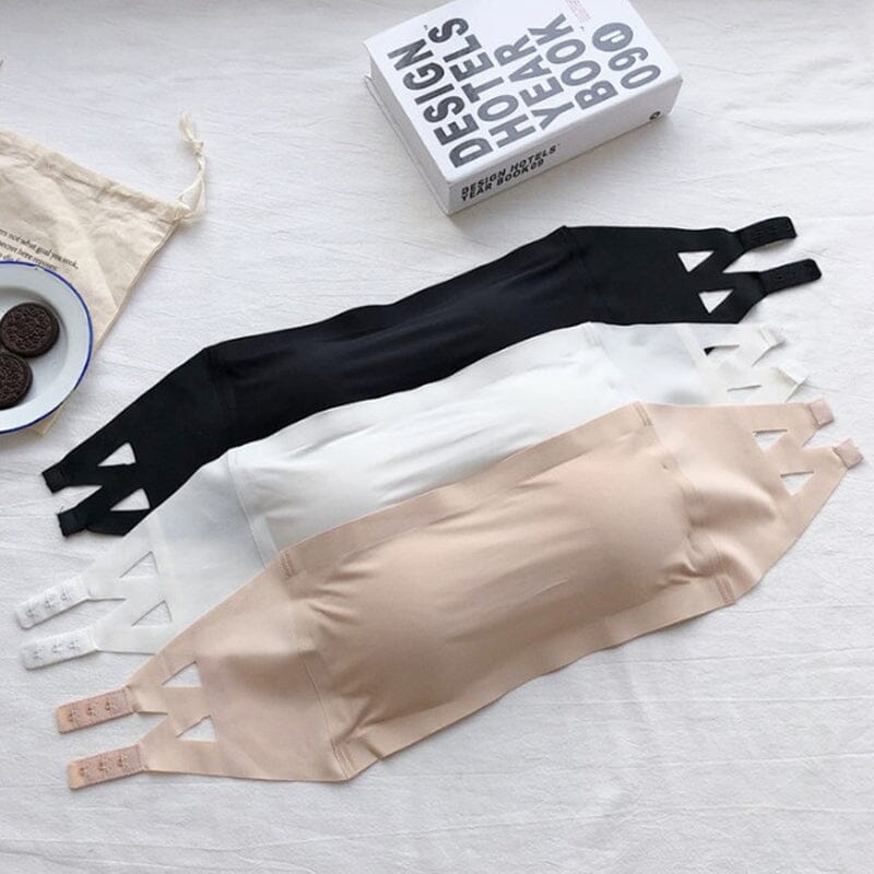 💕Soutien-gorge sans bretelles en soie glacée