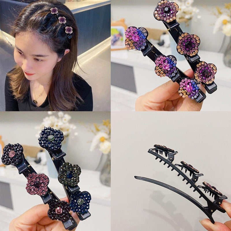 Barrette à Cheveux Latérale à Trois Fleurs