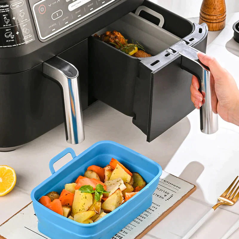 Plateau de cuisson en silicone pour friteuse à air pliable