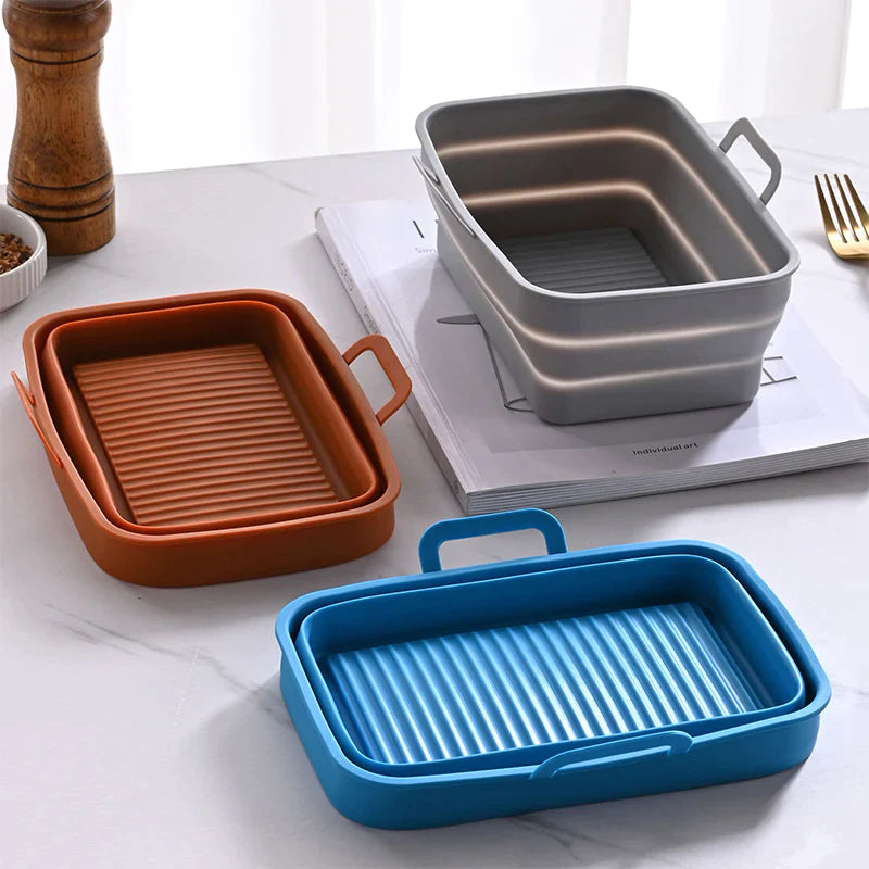 Plateau de cuisson en silicone pour friteuse à air pliable