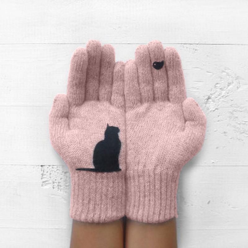 Gants en Coton Imprimés Motif Chat