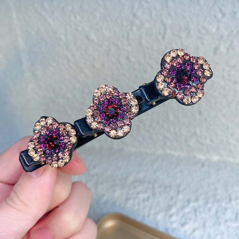 Barrette à Cheveux Latérale à Trois Fleurs