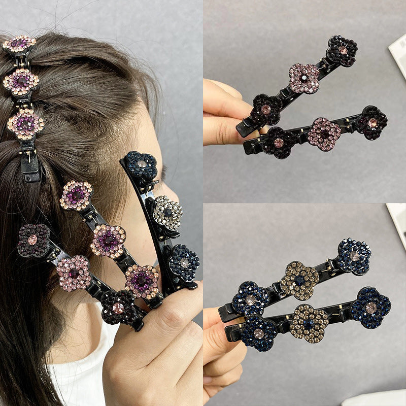 Barrette à Cheveux Latérale à Trois Fleurs