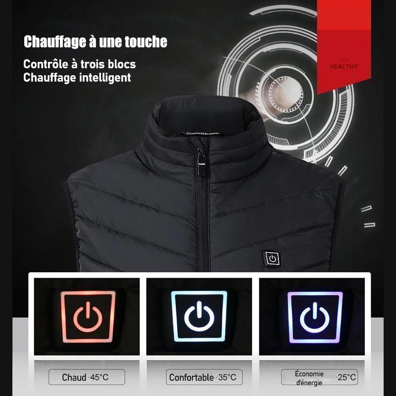 Gilet chauffant unisexe