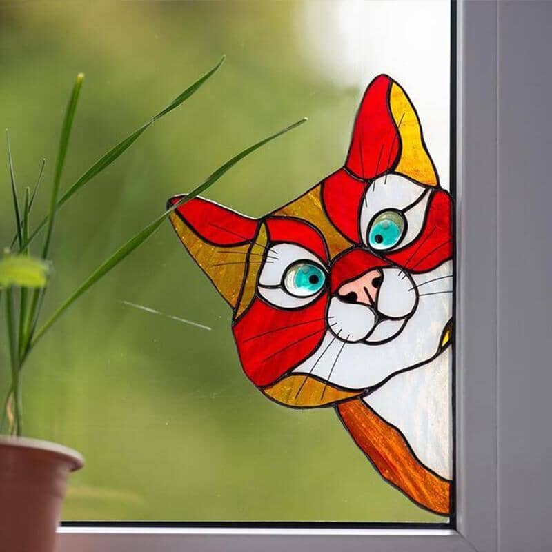 Décor de Chat Drôle pour Fenêtres