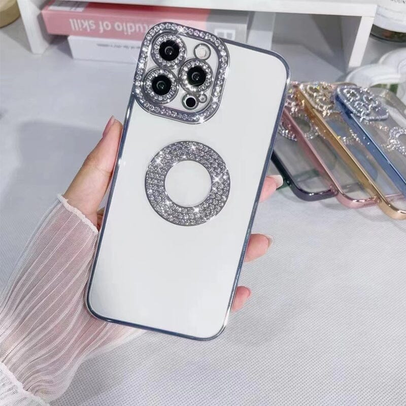 Étui de téléphone transparent de protection de mode de luxe en silicone souple strass