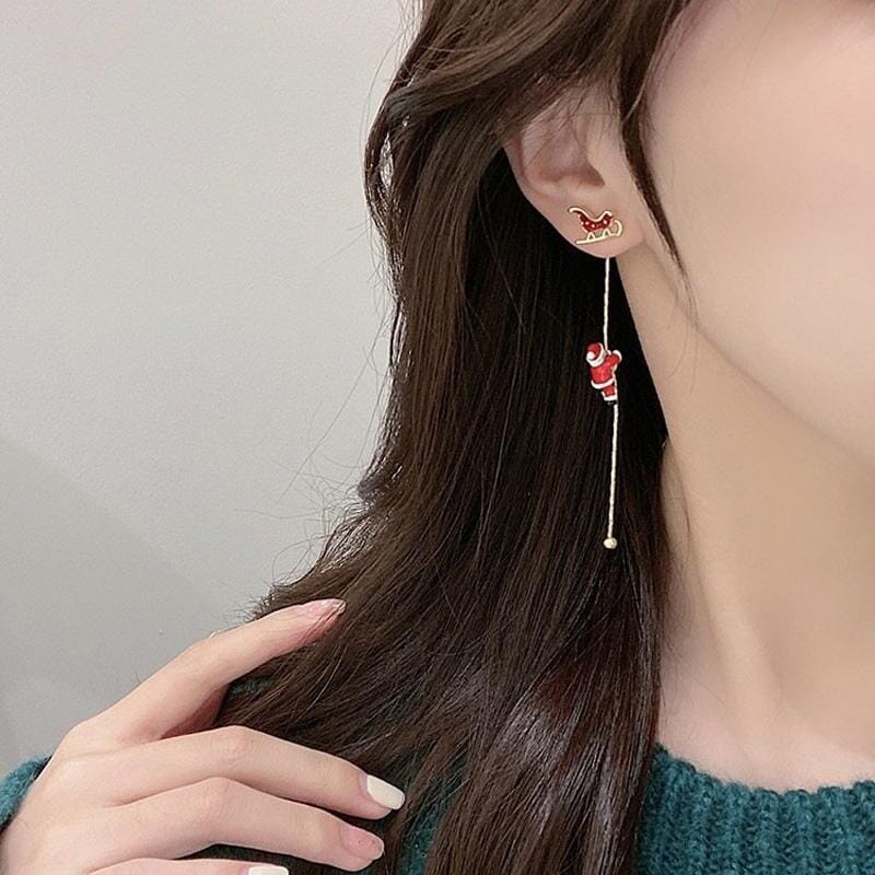 Boucles d'Oreilles Père Noël Asymétriques