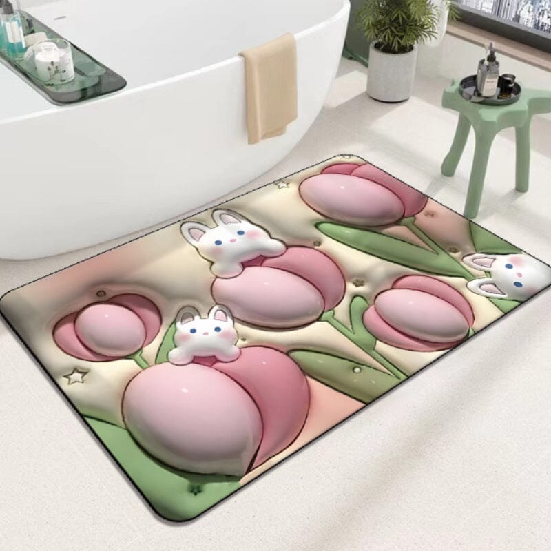 Tapis en diatomées souples à fleurs 3D