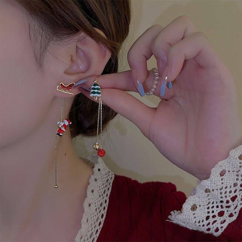 Boucles d'Oreilles Père Noël Asymétriques