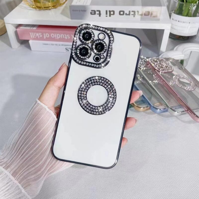 Étui de téléphone transparent de protection de mode de luxe en silicone souple strass