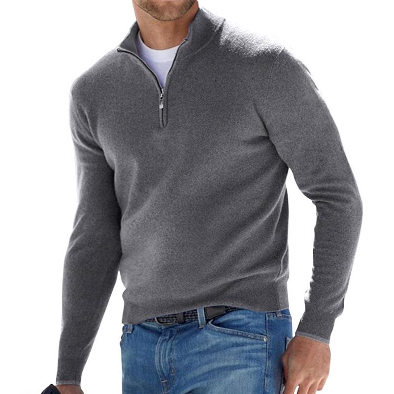 Pull Basique Zippé Pour Hommes