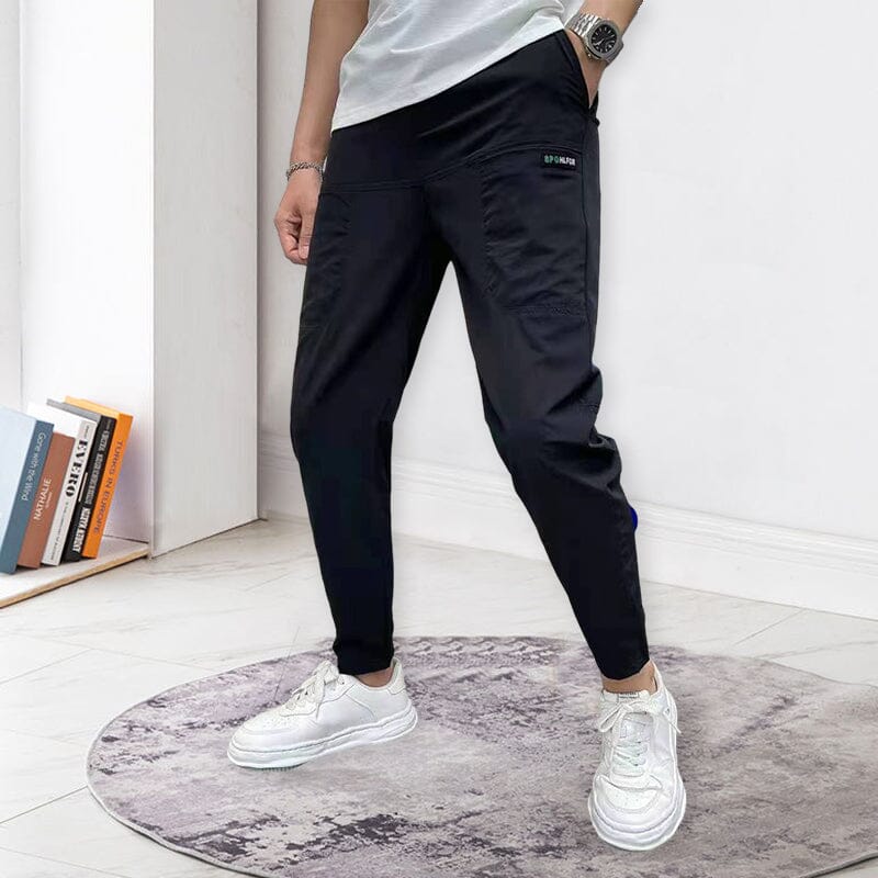 Pantalon cargo skinny multi-poches à haute extensibilité pour hommes