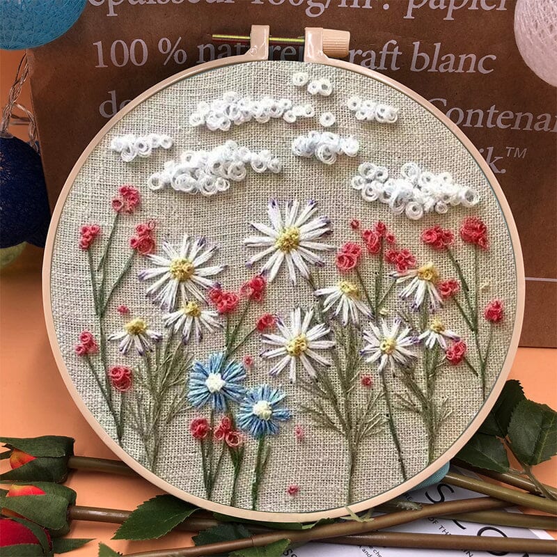 Kit de fleurs à broder pour débutant