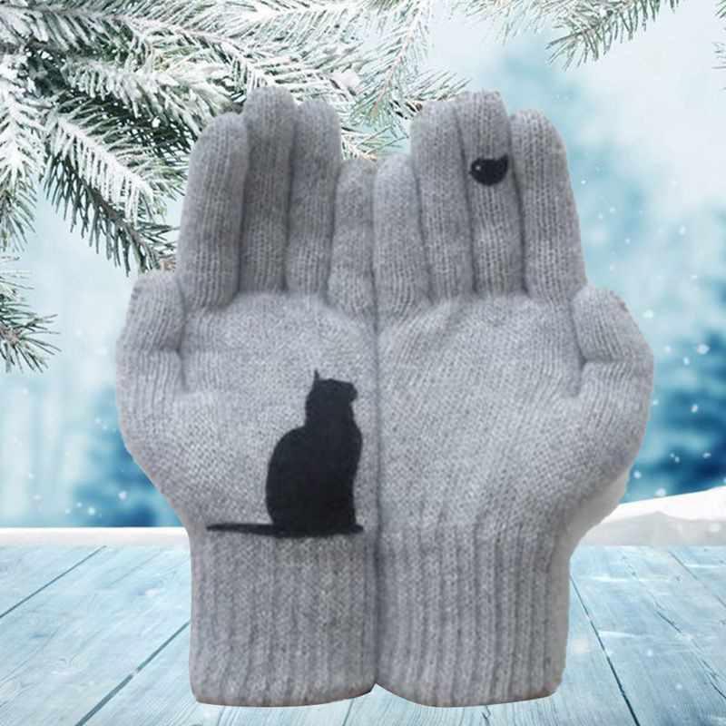 Gants en Coton Imprimés Motif Chat