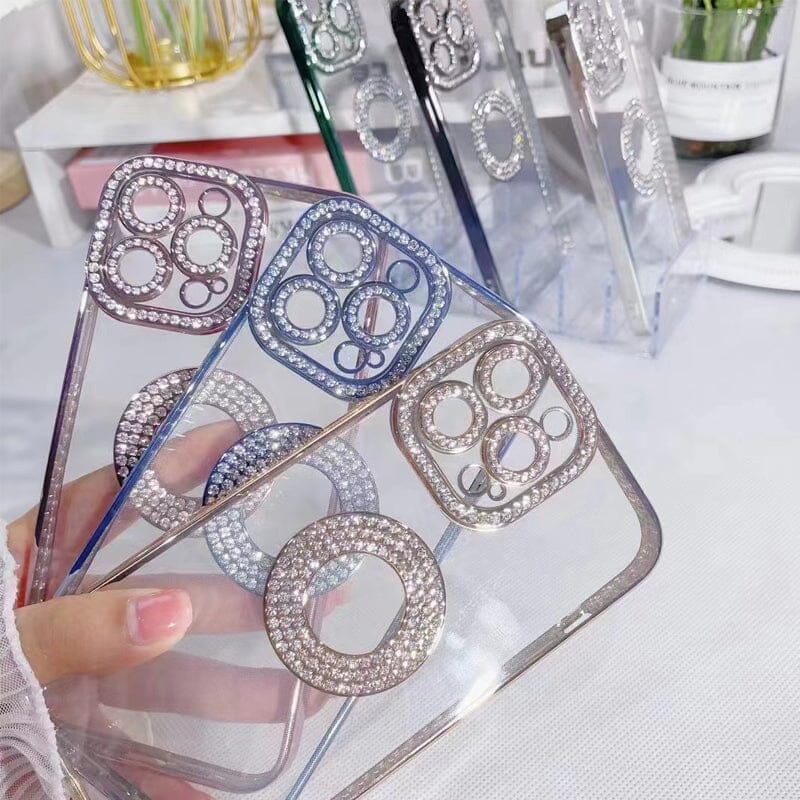 Étui de téléphone transparent de protection de mode de luxe en silicone souple strass