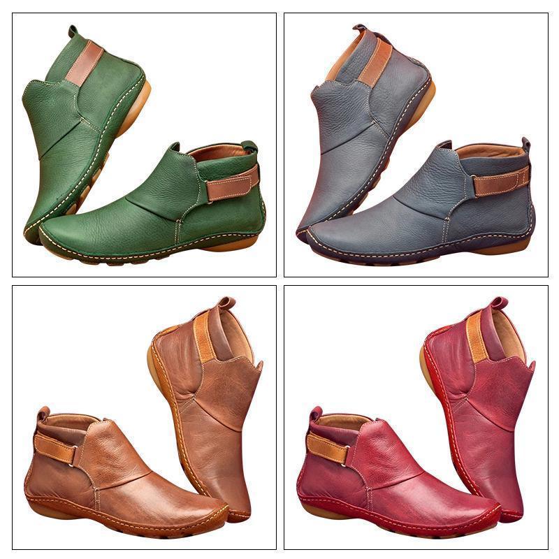 Bottines en Cuir Souple Décontractées et Confortables