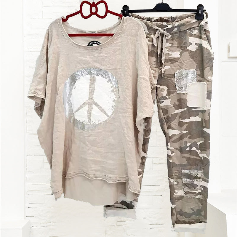 Costume camouflage deux pièces pour femmes