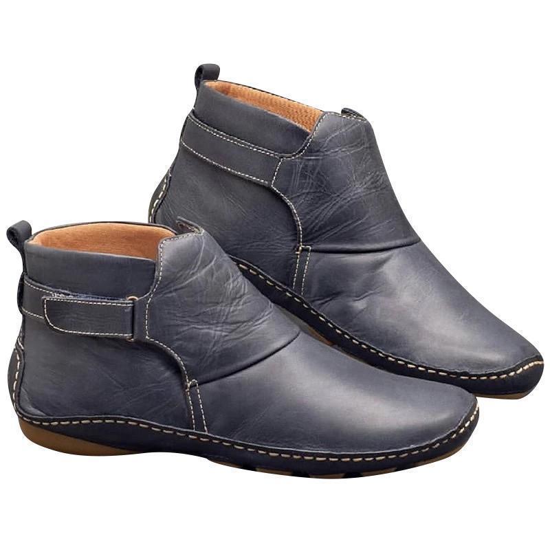 Bottines en Cuir Souple Décontractées et Confortables