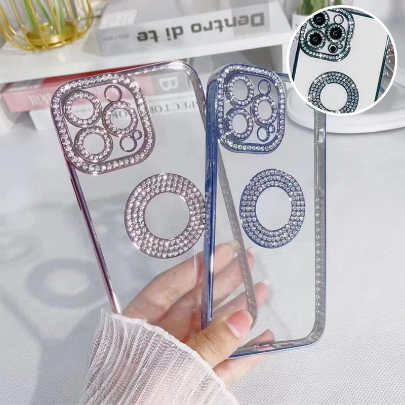 Étui de téléphone transparent de protection de mode de luxe en silicone souple strass