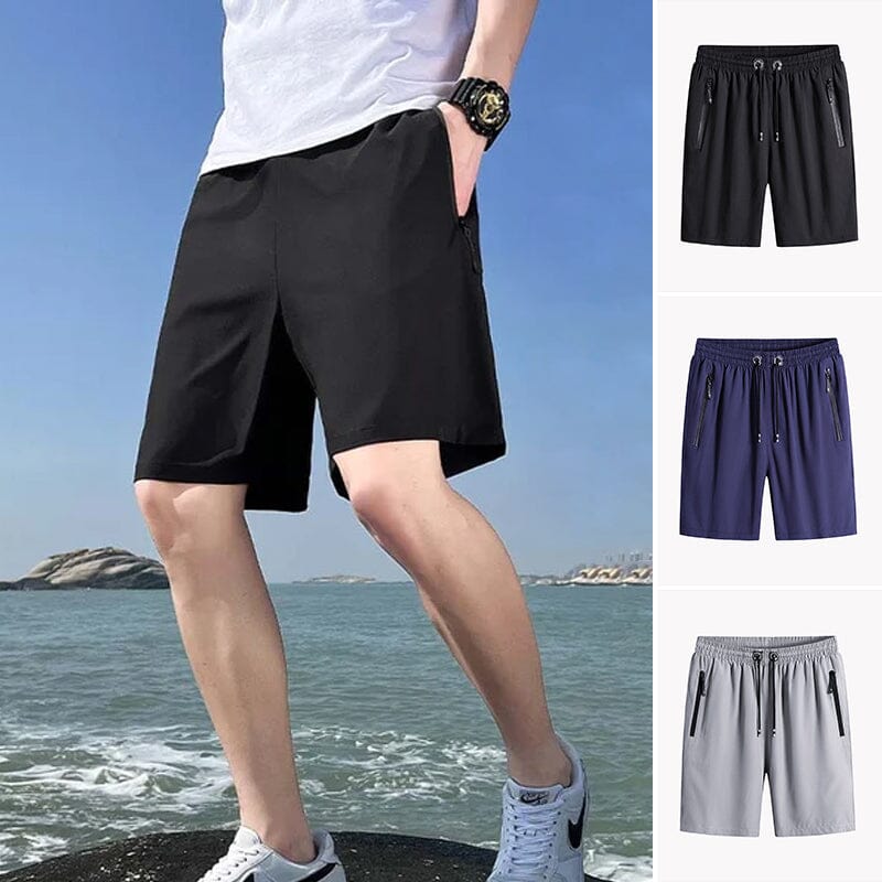 Short extensible en soie glacée grande taille pour hommes