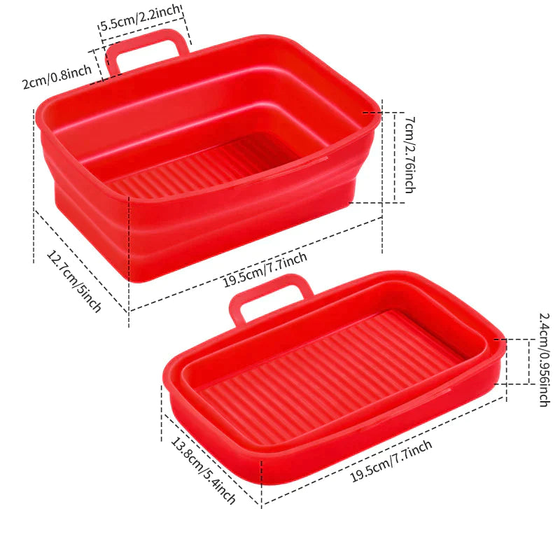 Plateau de cuisson en silicone pour friteuse à air pliable